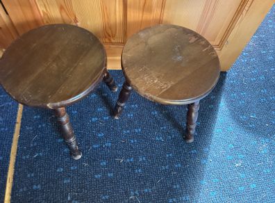 Mahogany Milking Stools x 2