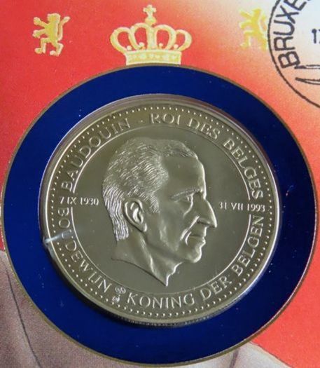 King of Belgium coin medal stamp cover 1993
