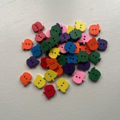 50 wooden colorful buttons