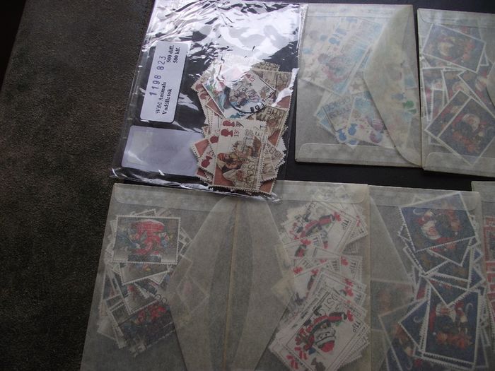 A box with collection of stamps from Great Britain