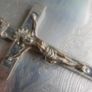Antique Nuns Crucifix Skull Crossbones 5'' And 3,5" Image 2