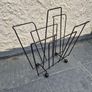 Atomic MidCentury Vintage retro black metal 1950s magazine rack Image 4
