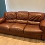 brown leather couch great condition Image 2