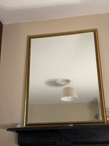 Gold bevelled metal mirror