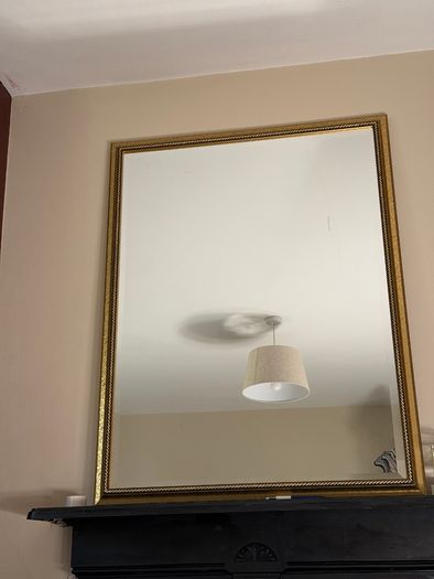 Gold bevelled metal mirror