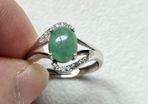 Natural Burma Jade silver ring