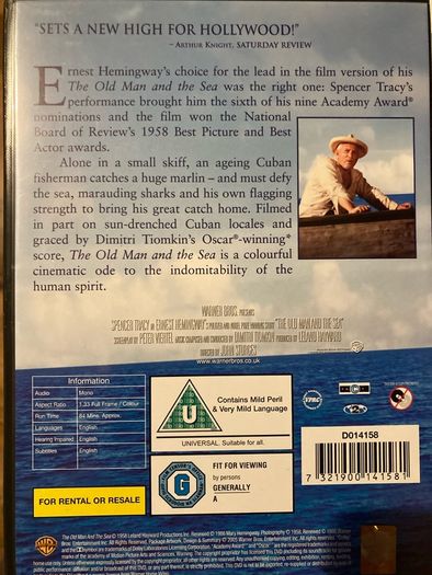 The Old Man And The Sea  (rare Dvd)
