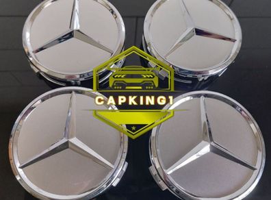 4 x Mercedes Centre Caps (Silver) FREE POST