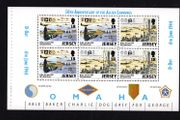 1994 Jersey 50th Anniversary of D-Day Commemorative Stamps Booklet Pane for Omaha Beach Mint Never Hinged (MNH)
