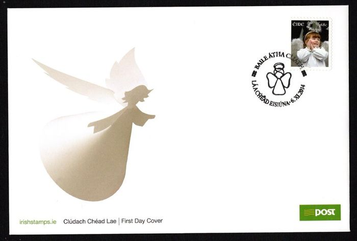 2014 Ireland Christmas 68c Self-adhesive ex Booklet Commemorative Stamp An Post First Day Cover (FDC)