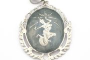 Vintage Sterling Silver Siam Niello Brooch Pendant