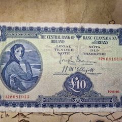 10 Pound Lady Lavery 19/8/46 IRISH NOTE
