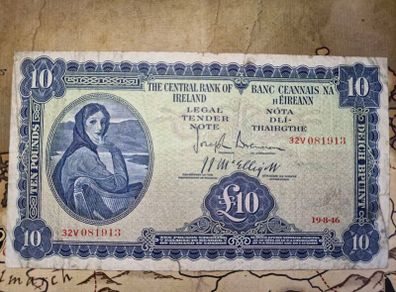 10 Pound Lady Lavery 19/8/46 IRISH NOTE