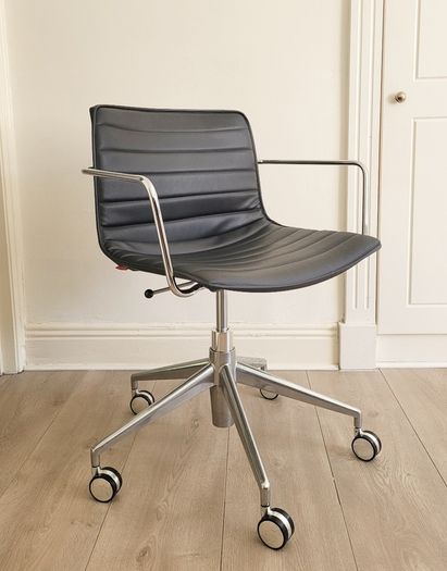 Vintage Office Chair Leather Designer Italian by Arper