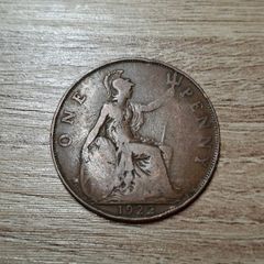 Great Britain UK 1922 One Penny George V Coin - free standard postage