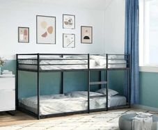 Bunk Bed without Mattress Black 90x200 cm Steel