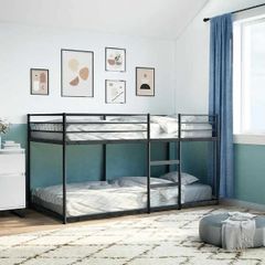 Bunk Bed without Mattress Black 90x200 cm Steel