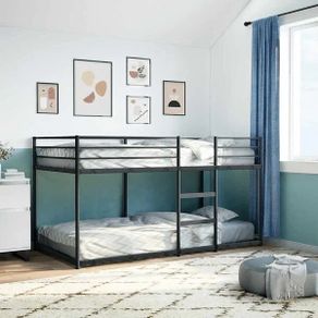 Bunk Bed without Mattress Black 90x200 cm Steel