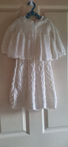 Hand- Knit  Baby's Christening Gown & Jacket