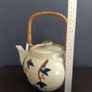 Vintage Very Large and Heavy Japanese or Chinese Pottery Teapot with Wrapped Bamboo Handle, Damage to Spout but Pours Fine! Image 8
