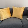 Paul Costello extra large gold velvet cushion Image 2