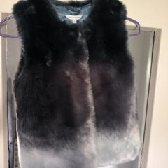 Girls Black Faux Fur Gilet