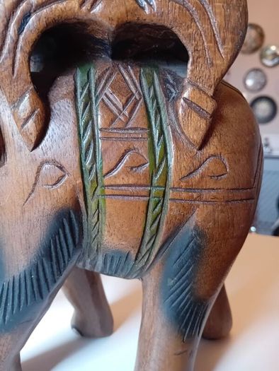 Vintage hardwood elephant plant stand