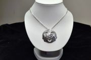 Title: 925 Sterling Silver Celtic Knot Round Pendant &amp; Chain Necklace