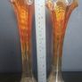 Fabulous Pair of Antique/Vintage Imperial Glass Company Carnival Glass Ripple Swung Vases in the Ombre Marigold Opalescent Colourway, Circa 1907 -1930, Priced as a Pair Image 7