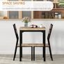3 Pieces Compact Dining Table 2 Chairs Set Wooden Metal Legs Bistro cafe Kitchen Breakfast Bar Home Furniture, Light Wood Grain Image 3
