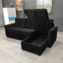 Brand New Corner Sofa Bed with Storage BLACK Image 2