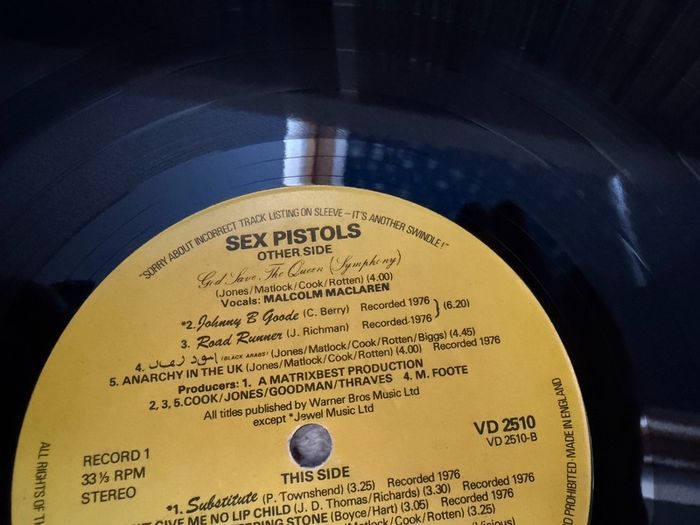 The Sex Pistols vinyl lp