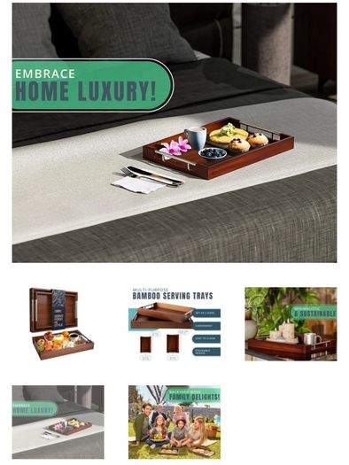 Brand new serving tray set. Bamboo. Brand new