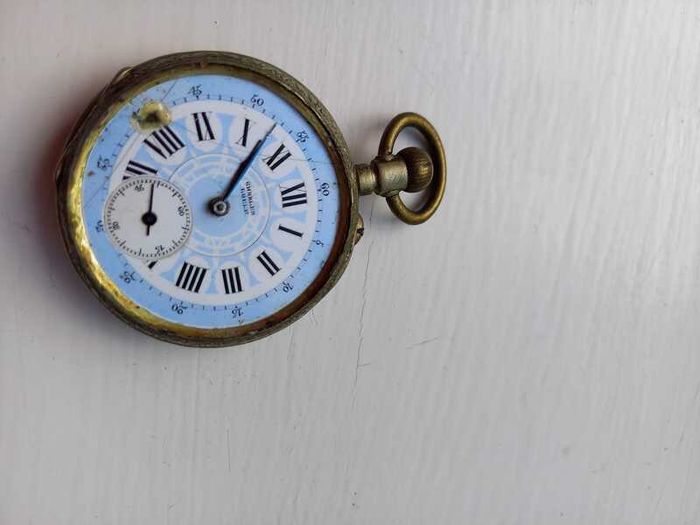 Vintage pocket watch Charles Locle Remontoire Cylindre 10 Rubis