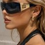 Vintage Givenchy SGV253 Shield Sunglasses Rare Y2K Archive Piece Made in Italy Image 2