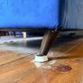 L shaped sofa/couch, blue velvet. Image 7
