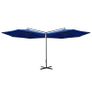 Double Parasol with Steel Pole Azure Blue 600 cm Image 4