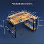L Shaped Gaming Desk with LED Lights & Power Outlets, 120x80cm Image 9