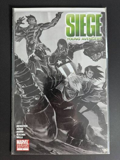 Siege Young Avengers #1 B&W Variant (Marvel - 2010)