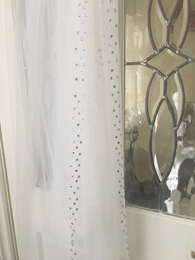 Cathedral Length Veil With Crystal Edge