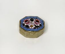 Vintage Italian Micro Mosaic Miniature Pill Box