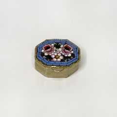 Vintage Italian Micro Mosaic Miniature Pill Box