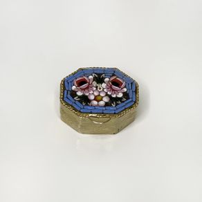 Vintage Italian Micro Mosaic Miniature Pill Box