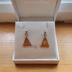 9ct Solid Gold Celtic Triangle Earrings