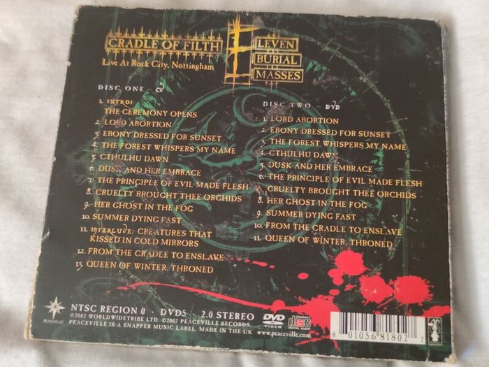 Cradle Of Filth 11 Burial Masses Cd & Dvd