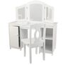 Wooden Vanity and Chair with Mirror and Storage Kids Children's Playroom/Bedroom Furniture Image 2