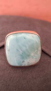 Larimar genuine silver ring 925, adjustable