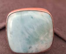 Larimar genuine silver ring 925, adjustable