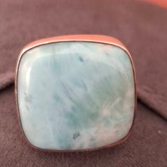 Larimar genuine silver ring 925, adjustable