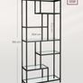 Bookcase with 6 shelves ink black - transparent glass Image 4